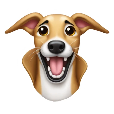 Fawn tiger greyhound wants to lick with tongue out sticker