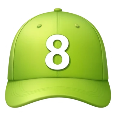light lime cap with number “8” on it sticker