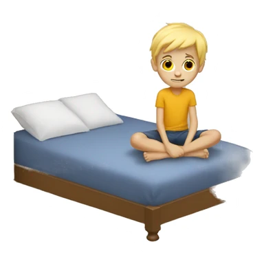 blonde boy under the bed sticker