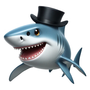 Shark with a top hat sticker