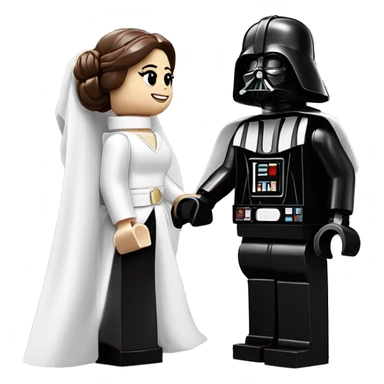 Lego Princess Leia and Darth Vader get married sticker