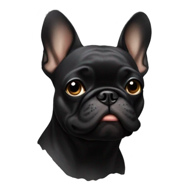 Black frenchie with dirty face sticker
