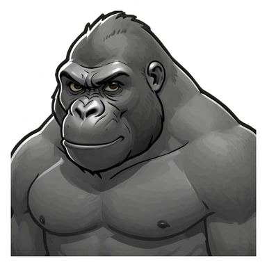 Buff gorilla eating pink cake  sticker