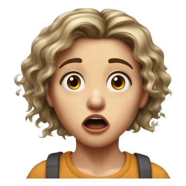 realistic portrait of shocked girl sticker