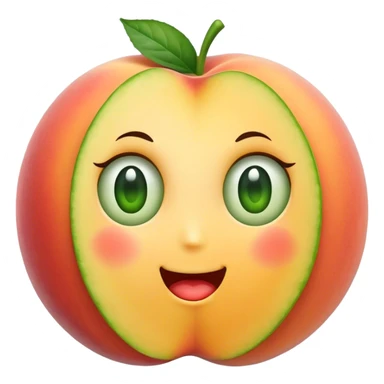 Peach with a cucumber inside sticker