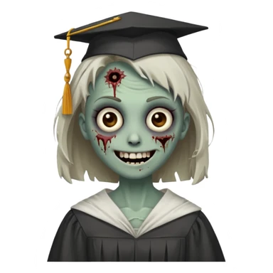 graduating zombie sticker