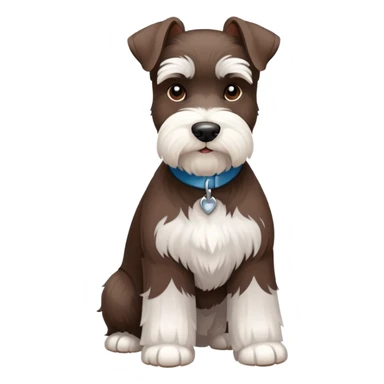 Fluffy Chocolate and white schnauzer standing sticker