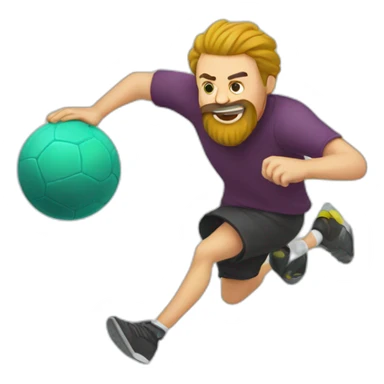 man with beard kicking virus as ball sticker