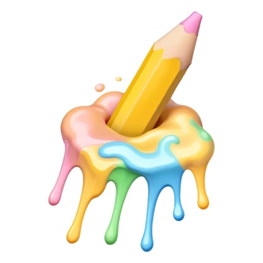 pastel melted pencil sticker