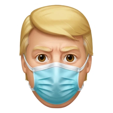 Donald Trump wearing surgical mask sticker
