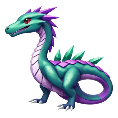 Shiny Green and Purple Salazzle-Seviper-Silvally-Dialga-fusion sticker