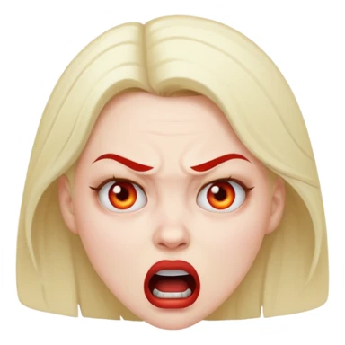 A women making a mad face sticker