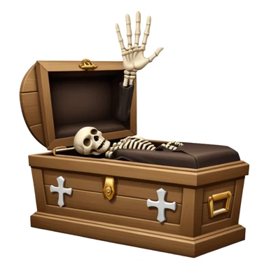 skeleton hand rising from coffin sticker