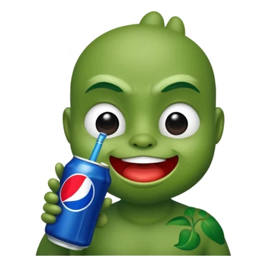 Grogu drinking a pepsi sticker