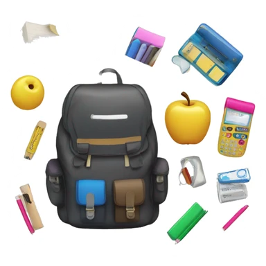 school bag and study supplies sticker
