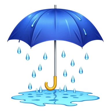 Umbrella under heavy rain with puddles sticker