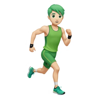 male, green haired, runner sticker