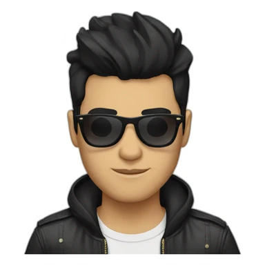 Hipster with black hair and sunglasses sticker