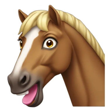 Horse with a giant tongue sticker