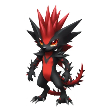 cool black red animal spiky hybrid Fakemon full body sticker