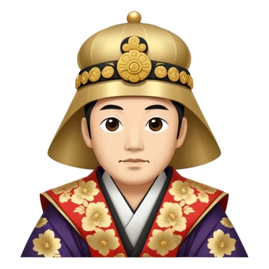 traditional Edo period Japanese emperor wearing a ho ceremonial robe and a kanmuri formal headgear sticker