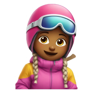 Baby girls skiing down a mountain  sticker