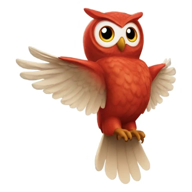 real owl red fly sticker