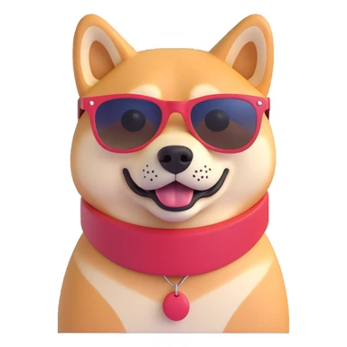 shiba inu, wearing sunglasses sticker