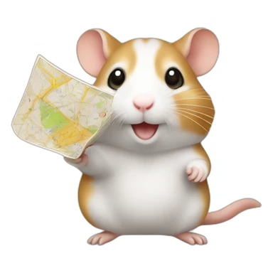 hamster with a map in his hand sticker