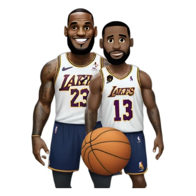 Lebron james playing whit Messi  sticker