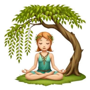 Willow tree fairy meditation  sticker