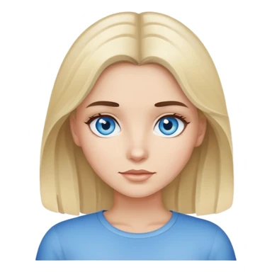 Girl with blue eyes dark brown hair with blonde highlights  sticker