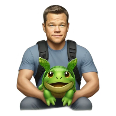 matt damon with a turtle sticker
