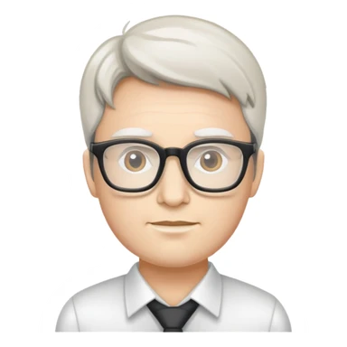 System administrator with white skin and glasses  sticker