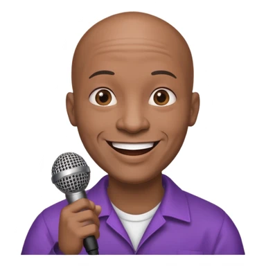 Black bald comedian with mic in one hand and a joint in another  sticker