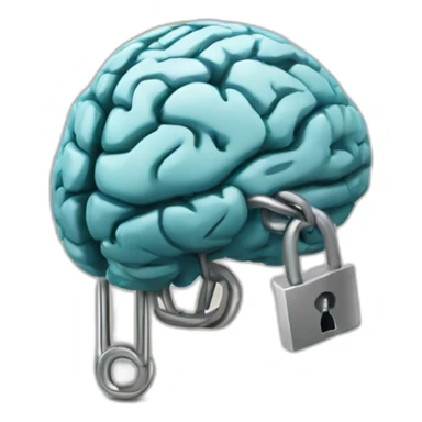 brain with padlock sticker