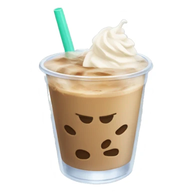 iced latte in clear cup sticker