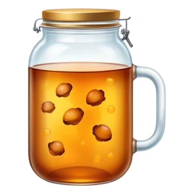 jar with tea fungus floating in kombucha sticker