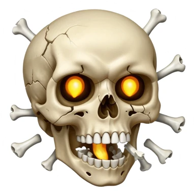 skull looking up with  exagerated open mouth meanwhile the head explote  sticker