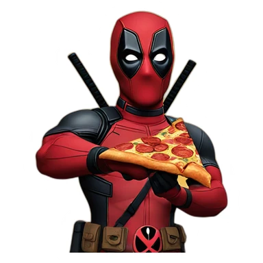 deadpool eating pizza sticker