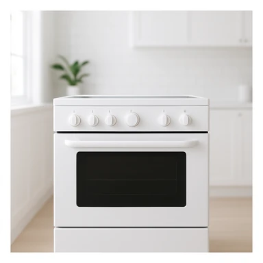 white kitchen oven, clean and modern, minimal details sticker