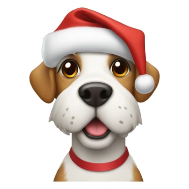 Dog with Christmas hat  sticker