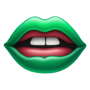  Lips emerald sticker
