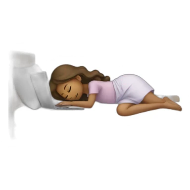 Girl sleeping and using laptop sticker