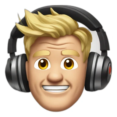gordon ramsay listening with headphones, happy sticker