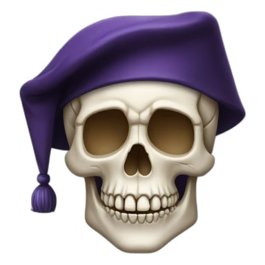 skull with a nightcap on sticker