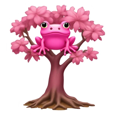 Pink frog tree sticker