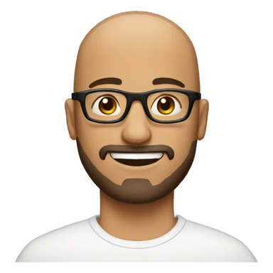 bald man with black glasses and short brown beard sticker