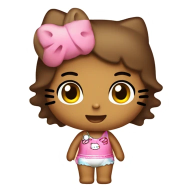 Hello kitty en la playa bronceada sticker