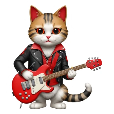 rock n roll cat sticker